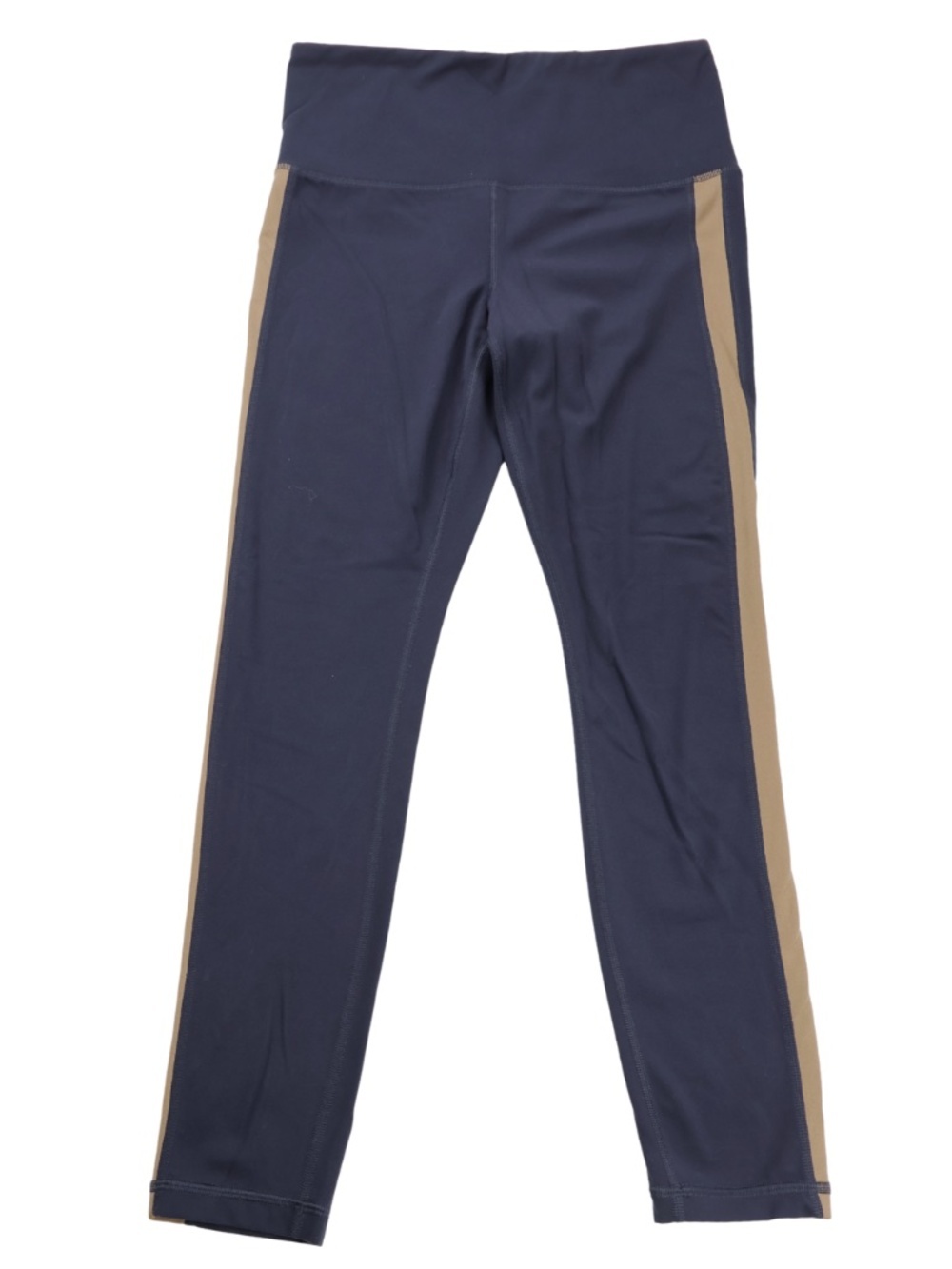 Athleta Elation Colorblock 7/8 Leggings Small Navy Tan Stripe High Rise Athletic